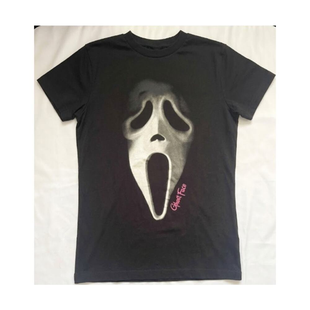 Ghost Face Scream Horror Movie Graphic T-Shirt Black Size Small